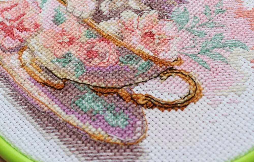 Abris Art Siuvinėjimo kryželiu rinkinys Arbatos vakarėlis, 17x17, su karoliukais, 14 ct