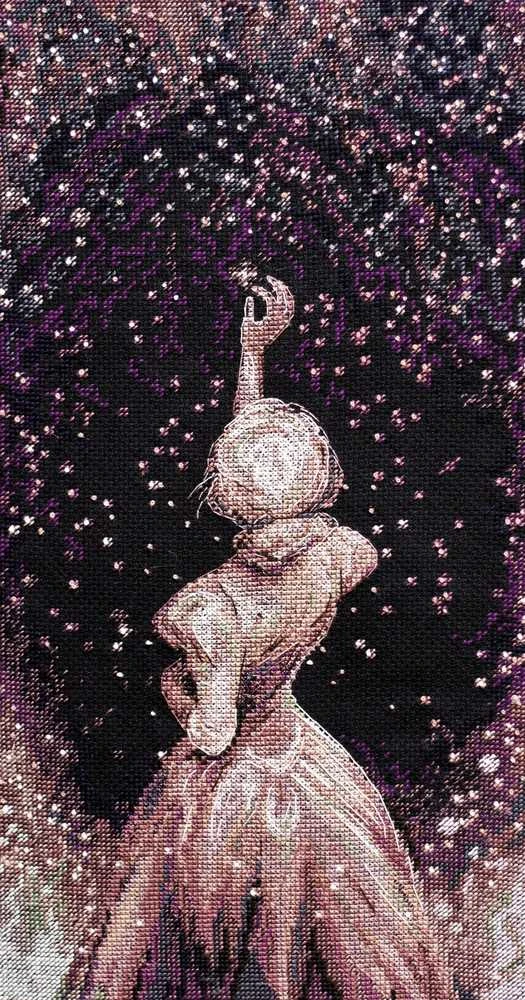 Abris Art Siuvinėjimo kryželiu rinkinys Norų žvaigždė, juodas 14 ct, 20x38 cm