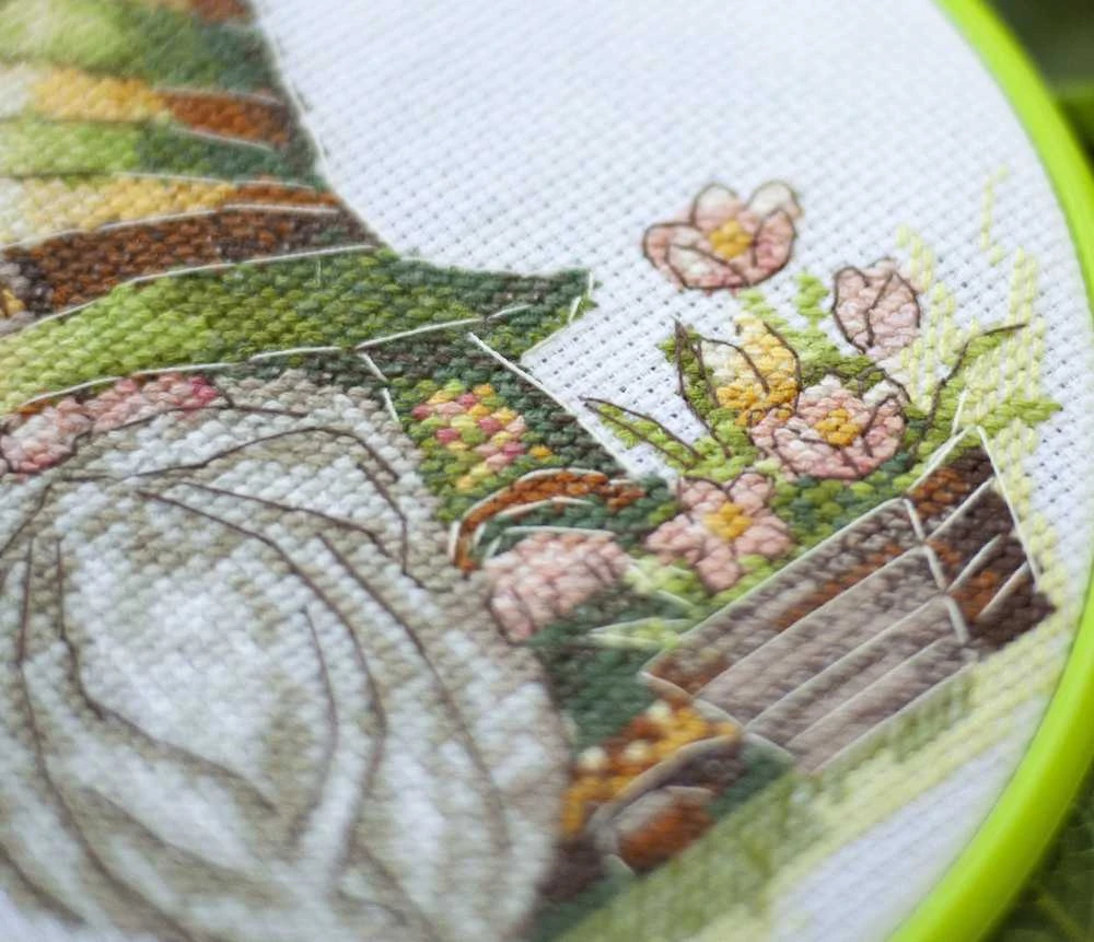 Abris Art Siuvinėjimo kryželiu rinkinys su rėmeliu „Floristė“ 15x15 cm