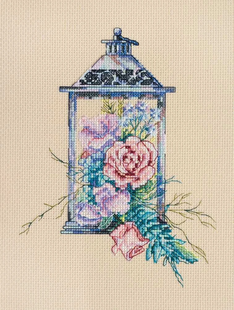 Abris Art Siuvinėjimo kryželiu rinkinys „Švelni šviesa“, 15x19 cm, 34 spalvos