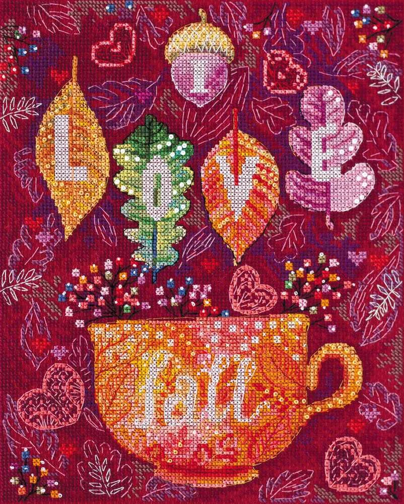 Abris Art Siuvinėjimo kryželiu rinkinys „Spalvingas ruduo“, 20x25, juodas 14 ct
