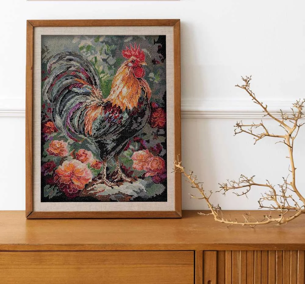 Abris Art Siuvinėjimo kryželiu rinkinys „Gaidys kieme“ 23x30 cm Deco Scenes