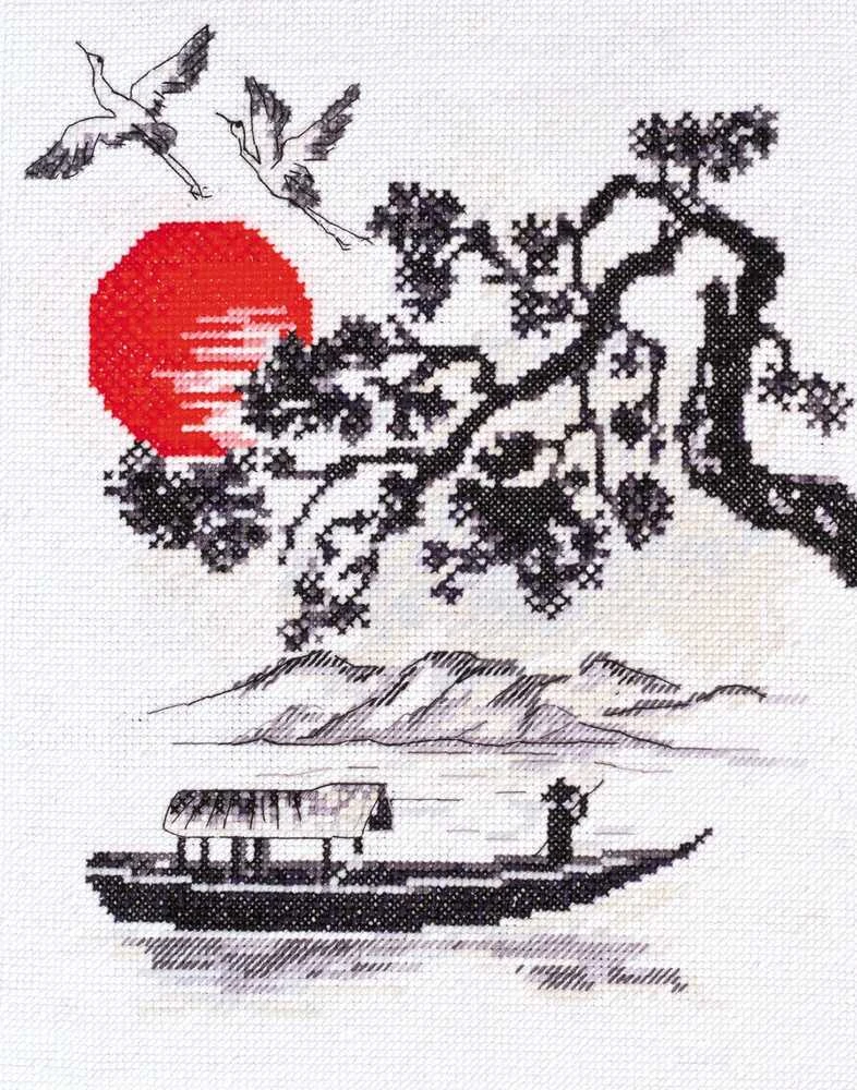 Abris Art Siuvinėjimo kryželiu rinkinys „Saulėlydžio spinduliuose“ 20x25 cm
