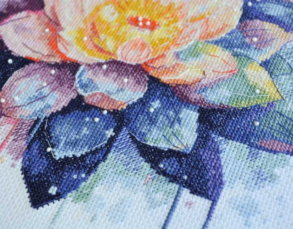 Abris Art Siuvinėjimo kryželiu rinkinys „Švytintis lotosas“ 24x24 cm Deco Scenes