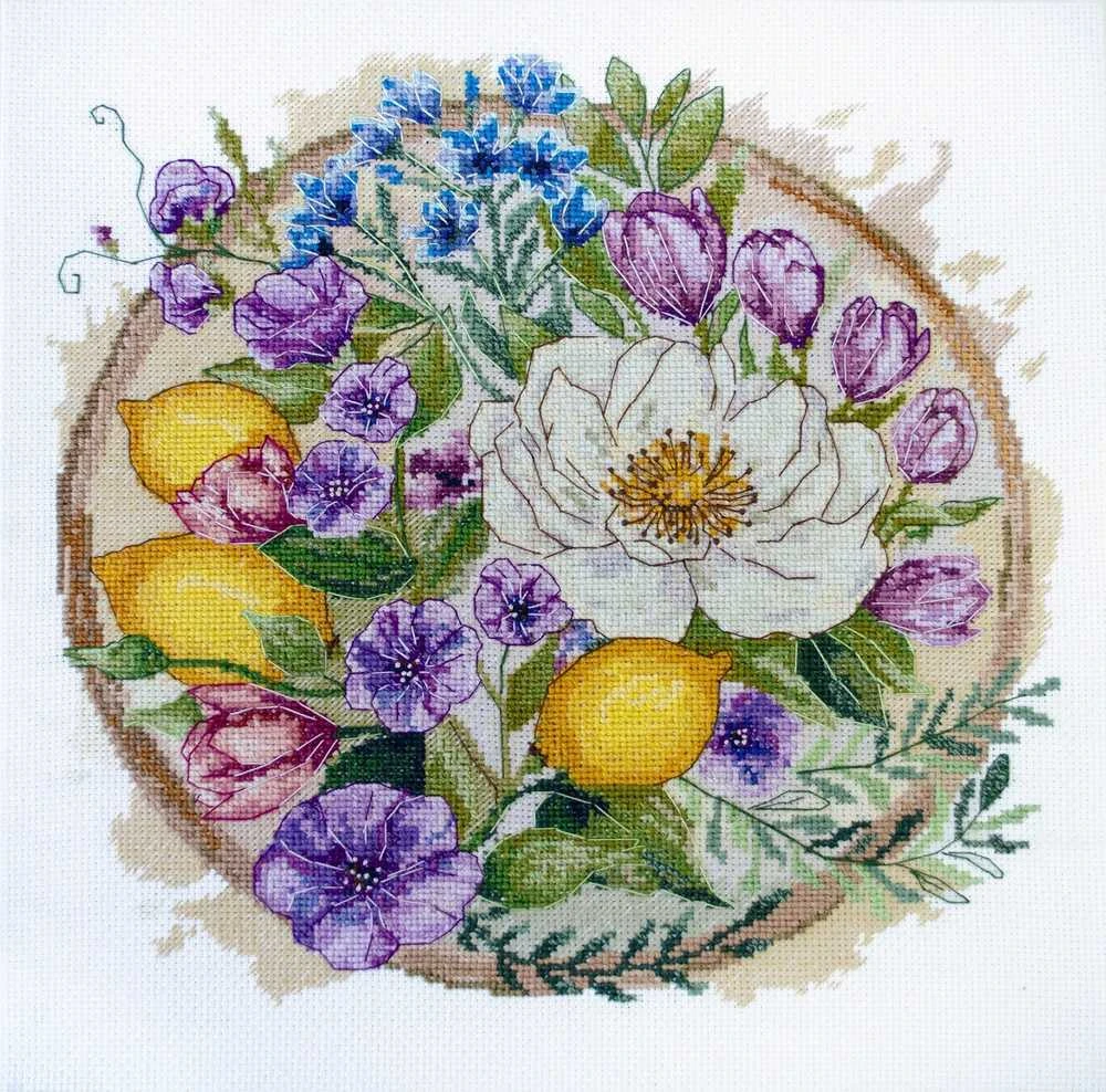 Abris Art Siuvinėjimo kryželiu rinkinys „Gėlių akimirka“ 26x26 cm AAH-287