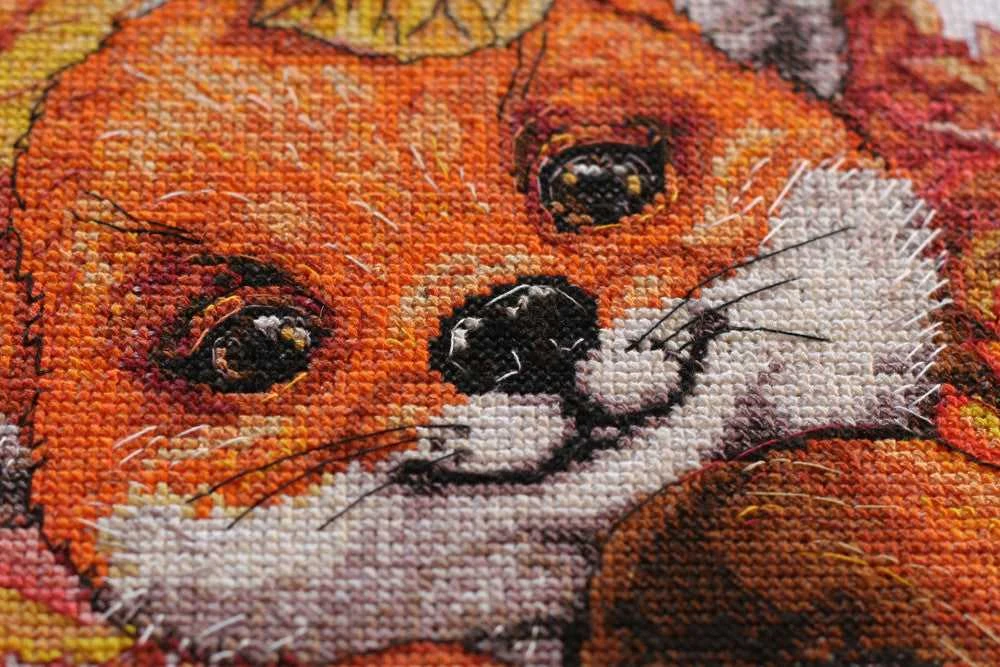 Abris Art Siuvinėjimo kryželiu rinkinys „Pirmasis ruduo“, 24×36 cm, 14 ct, 33 spalvos