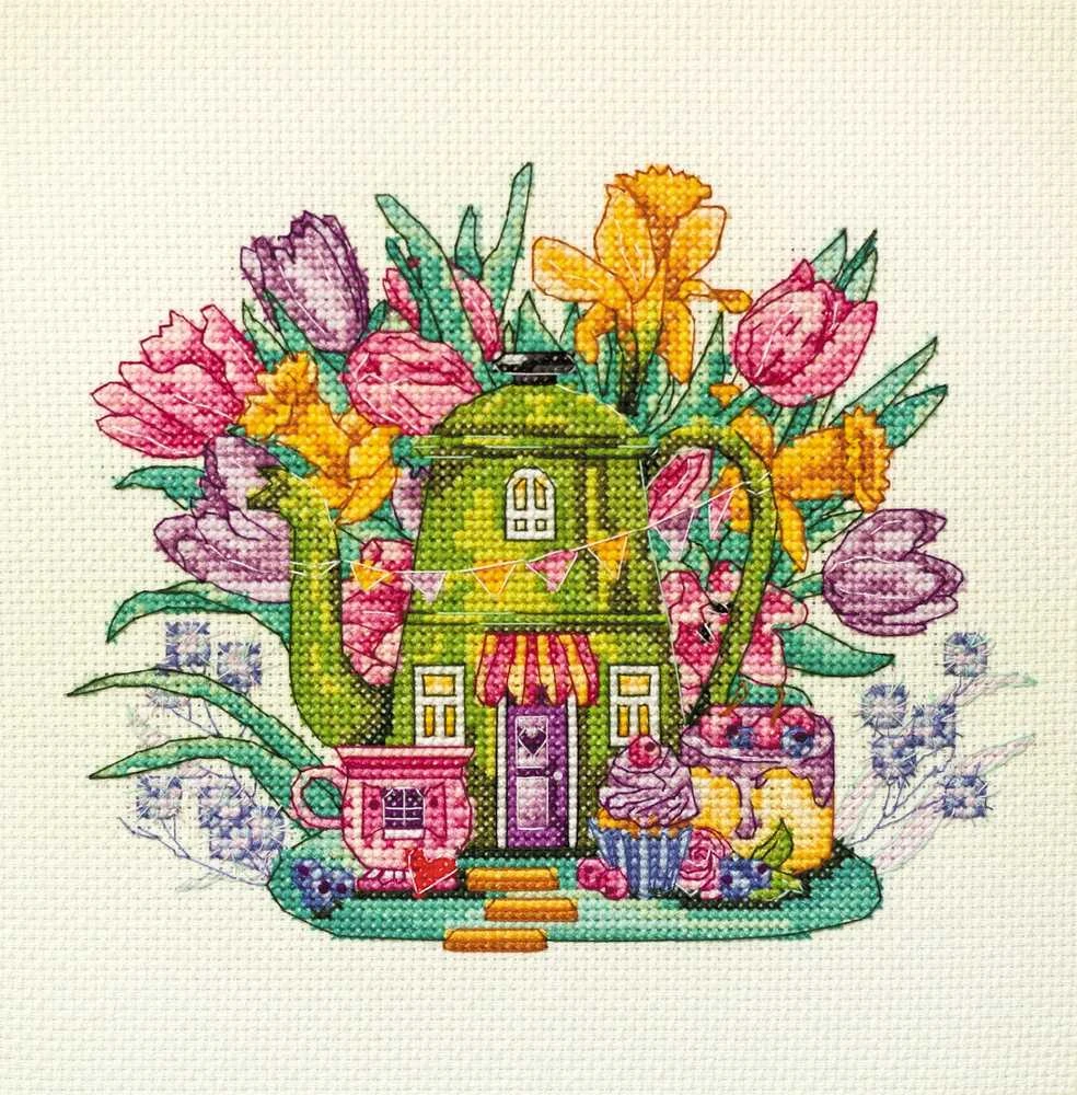 Abris Art Siuvinėjimo kryželiu rinkinys Uoginiai keksiukai, 14 ct, 17×14 cm, 35 spalvų