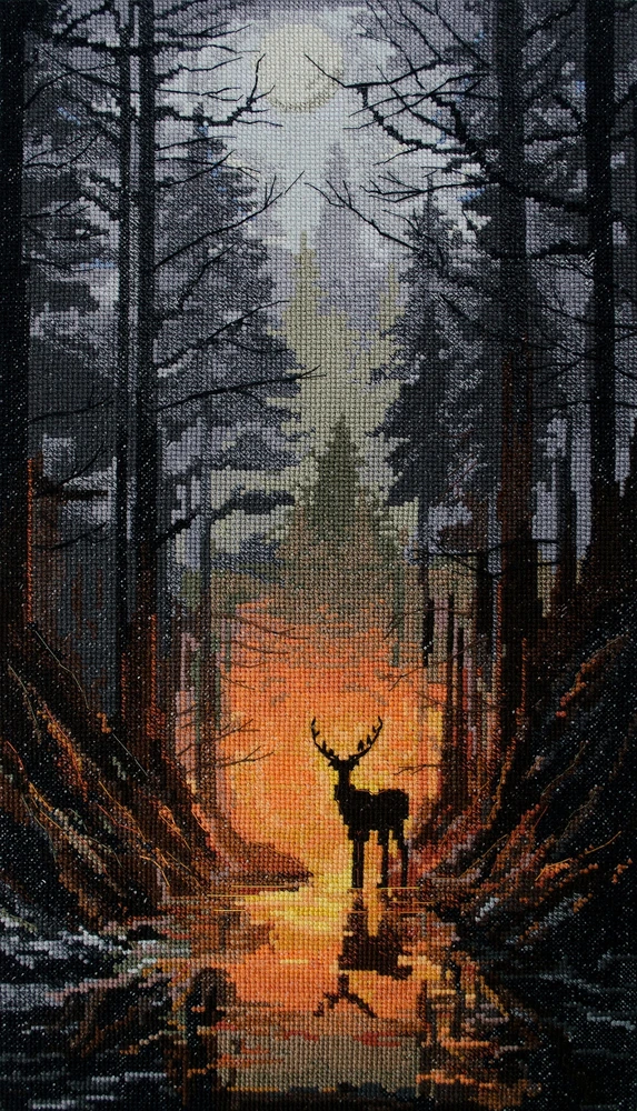 Abris Art Siuvinėjimo kryželiu rinkinys „Miško sergėtojas“, 24x42 cm, 27 spalvų, 14 ct