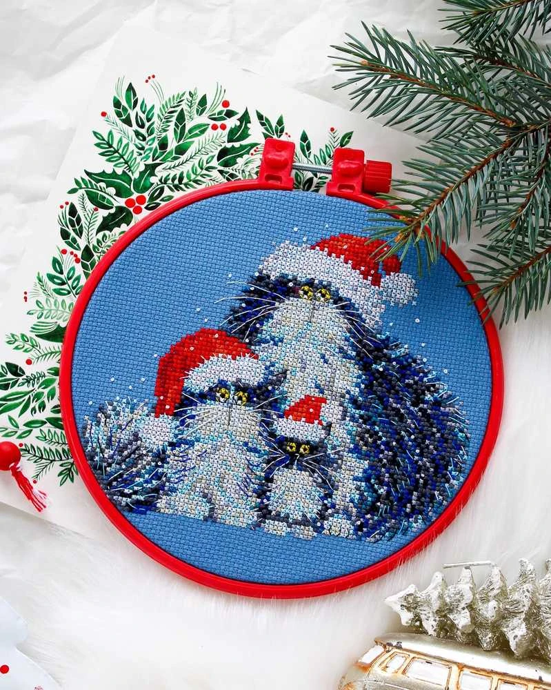 Abris Art Siuvinėjimo kryželiu rinkinys „Ar kvietei Kalėdų Senelį?“ 15x15 cm, 14 ct