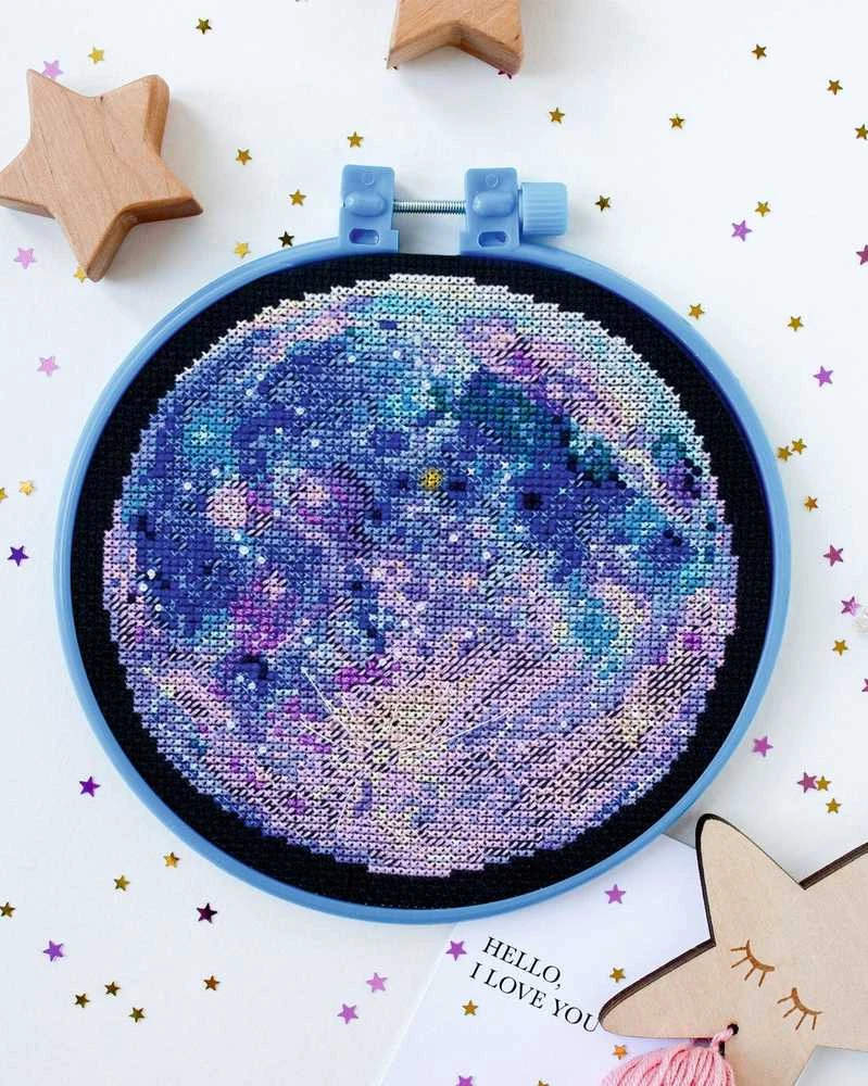 Abris Art Siuvinėjimo kryželiu rinkinys „Mėnulio melodija“, 14 ct, lankelis, karoliukai