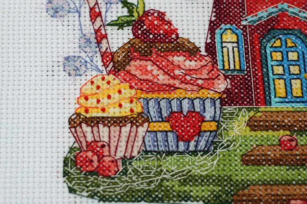 Abris Art Siuvinėjimo kryželiu rinkinys Kavinė, 14 ct, 32 spalvos, 15x19 cm
