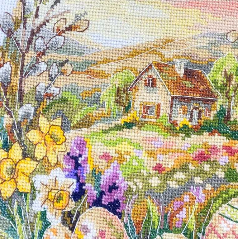 Abris Art Siuvinėjimo kryželiu rinkinys „Žydintis velykinis rankšluostis“ 95x33