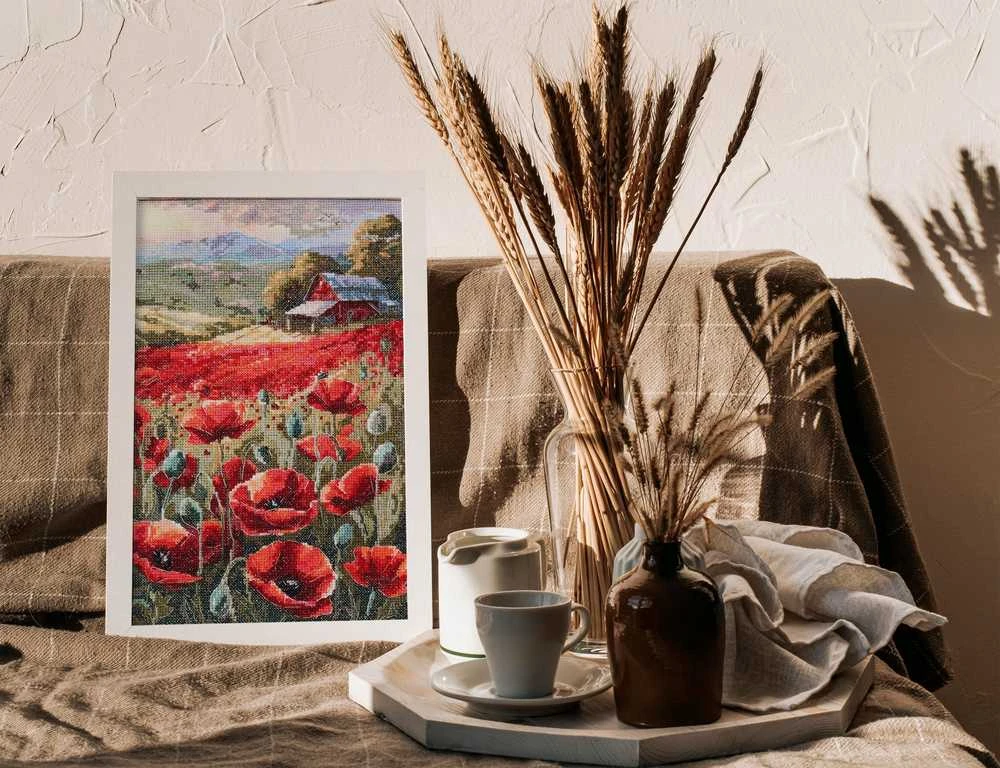 Abris Art Siuvinėjimo kryželiu rinkinys „Aguonos saulėlydyje“ 30x19 cm