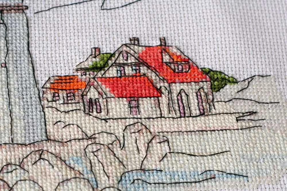 Abris Art Siuvinėjimo kryželiu rinkinys Švyturio šviesa, 14 ct, 39x20 cm