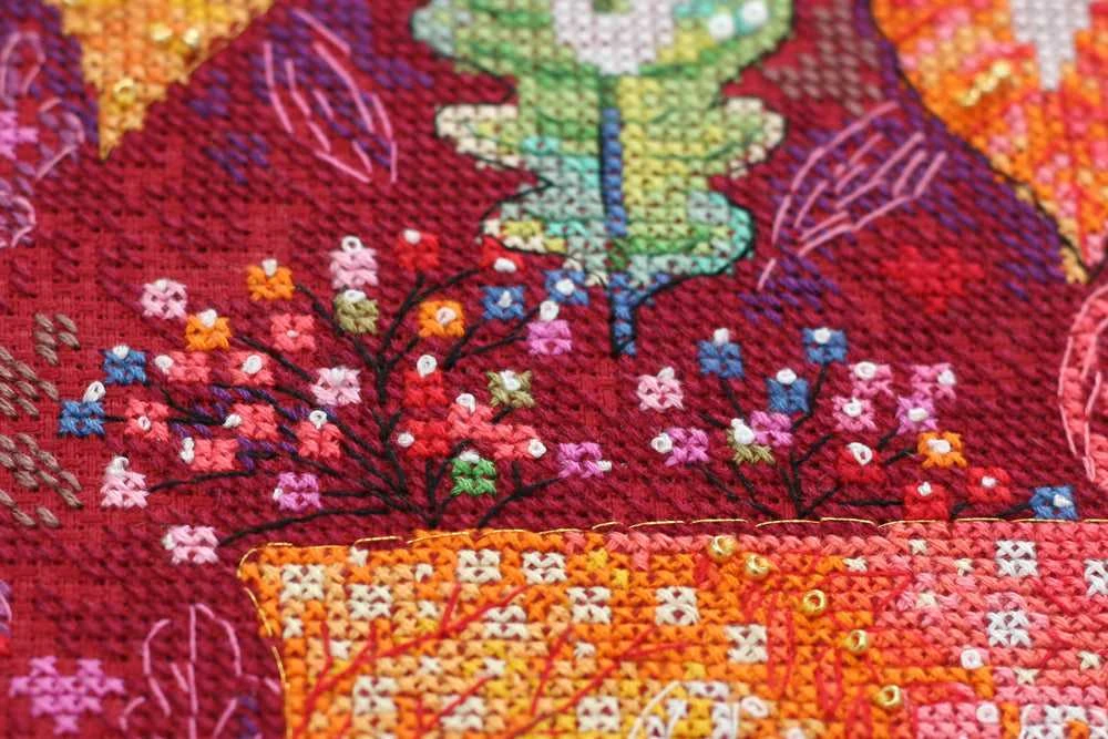 Abris Art Siuvinėjimo kryželiu rinkinys „Spalvingas ruduo“, 20x25, juodas 14 ct