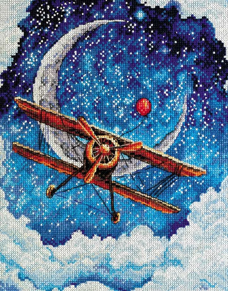 Abris Art Siuvinėjimo kryželiu rinkinys „Virš debesų“, 20×25 cm, 14 ct, 30 spalvų