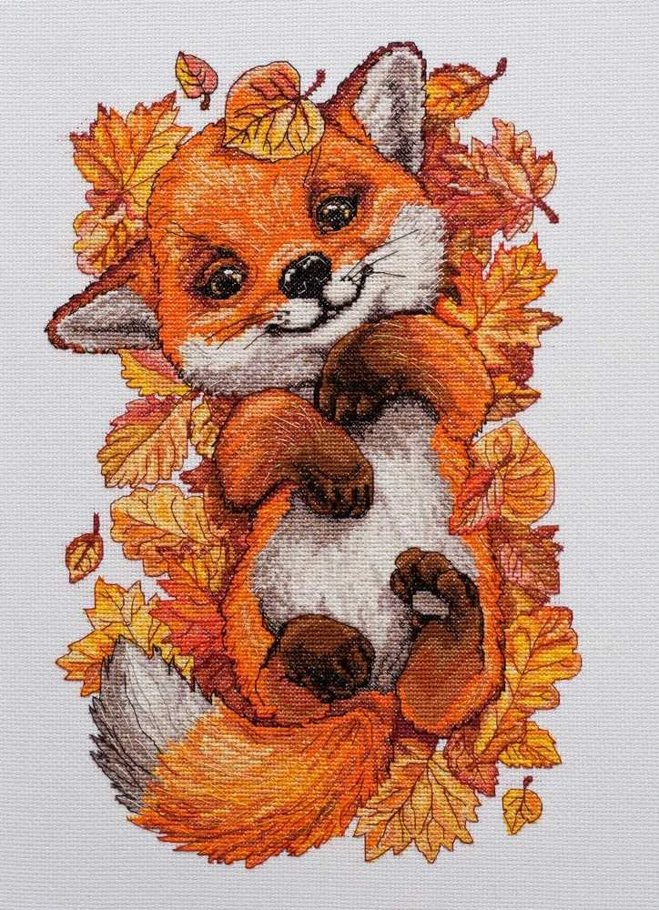 Abris Art Siuvinėjimo kryželiu rinkinys „Pirmasis ruduo“, 24×36 cm, 14 ct, 33 spalvos