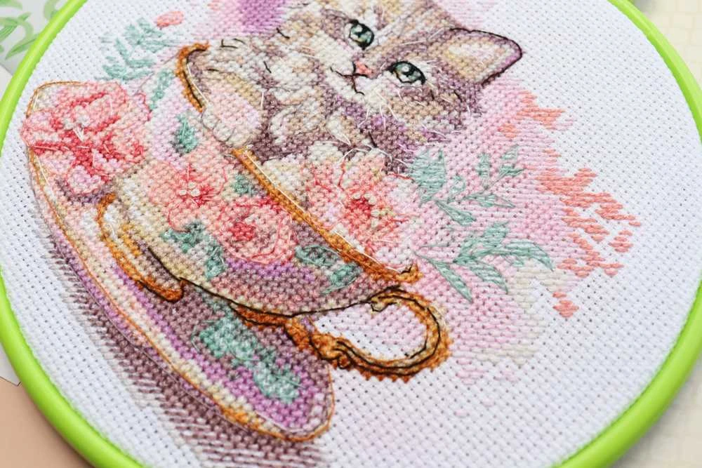 Abris Art Siuvinėjimo kryželiu rinkinys Arbatos vakarėlis, 17x17, su karoliukais, 14 ct