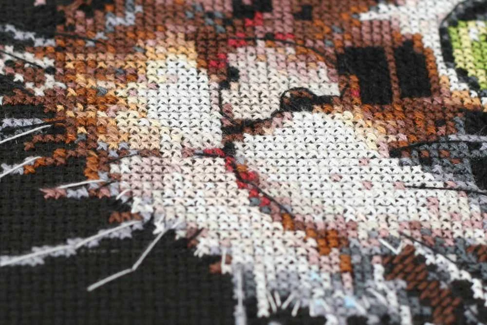 Abris Art Siuvinėjimo kryželiu rinkinys Pūkuotas kačiukas, 14 ct, 30x35 cm, 24 spalvų