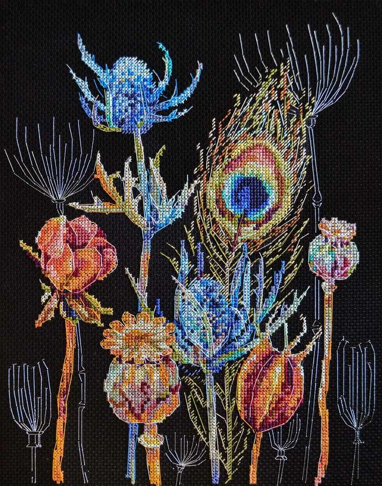 Abris Art Siuvinėjimo kryželiu rinkinys Remembering, juodas 14 ct, 22x30 cm, 34 spalvos