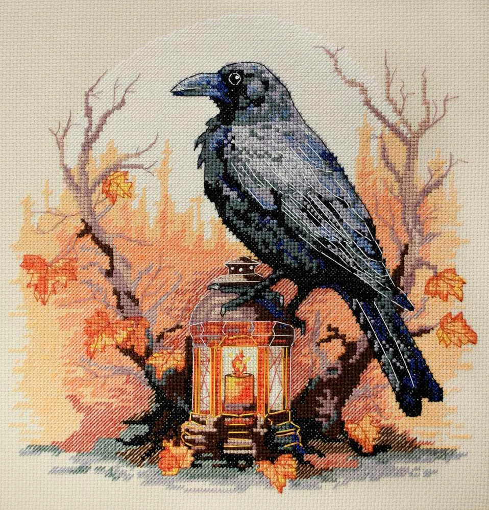 Abris Art Siuvinėjimo kryželiu rinkinys „Nakties sargyba“, 24x25 cm, 14 ct, kavos drobė