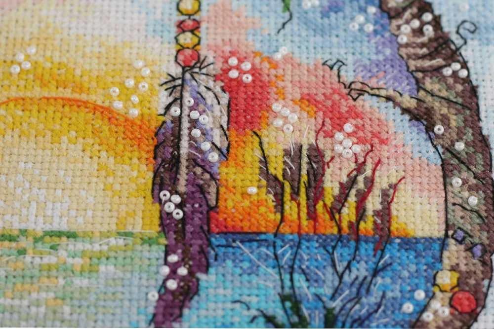 Abris Art Siuvinėjimo kryželiu rinkinys „Saulėtas rojus“, 25x25 cm paveikslas