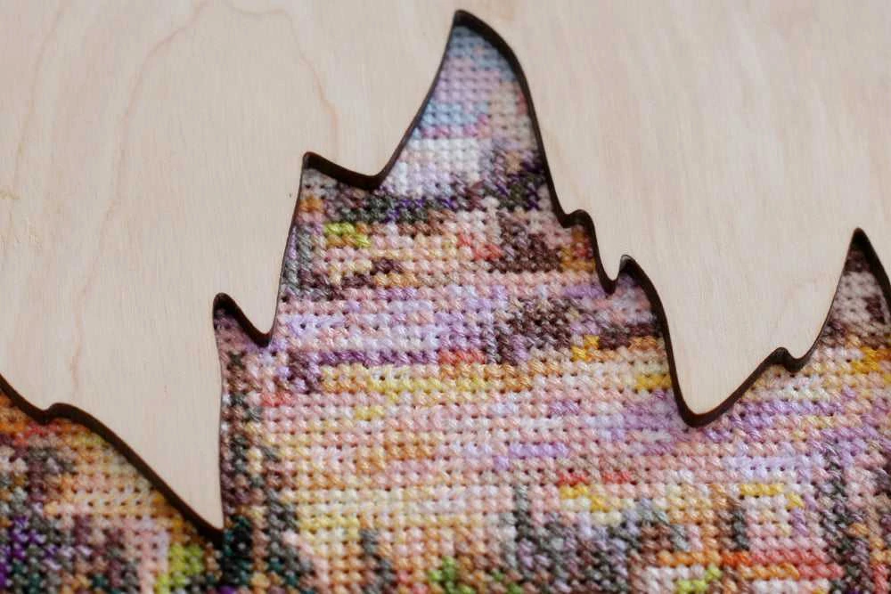 Abris Art Siuvinėjimo kryželiu rinkinys Levandų laukai, 14 ct, medinis rėmelis