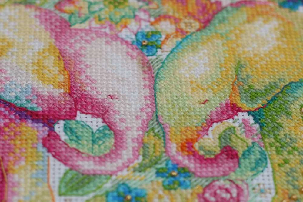 Abris Art Siuvinėjimo kryželiu rinkinys „Švelnūs jausmai“, 14 ct, 16×24 cm, su Preciosa