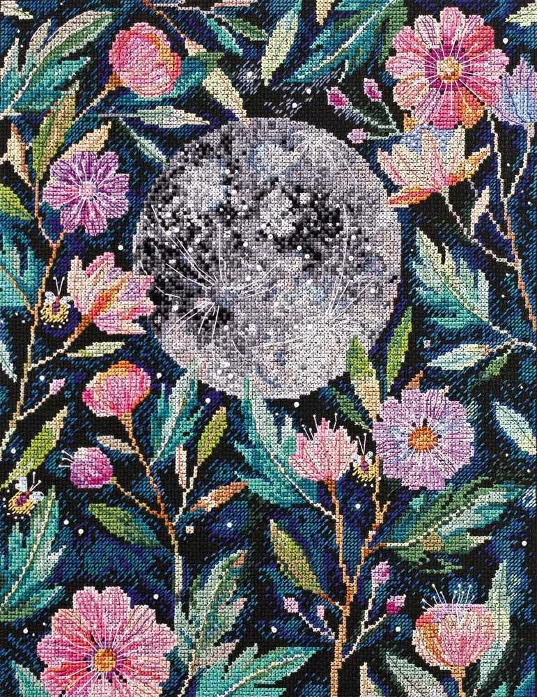 Abris Art Siuvinėjimo kryželiu rinkinys Mėnulio paslaptys, juodas 14 ct, 27x34 cm