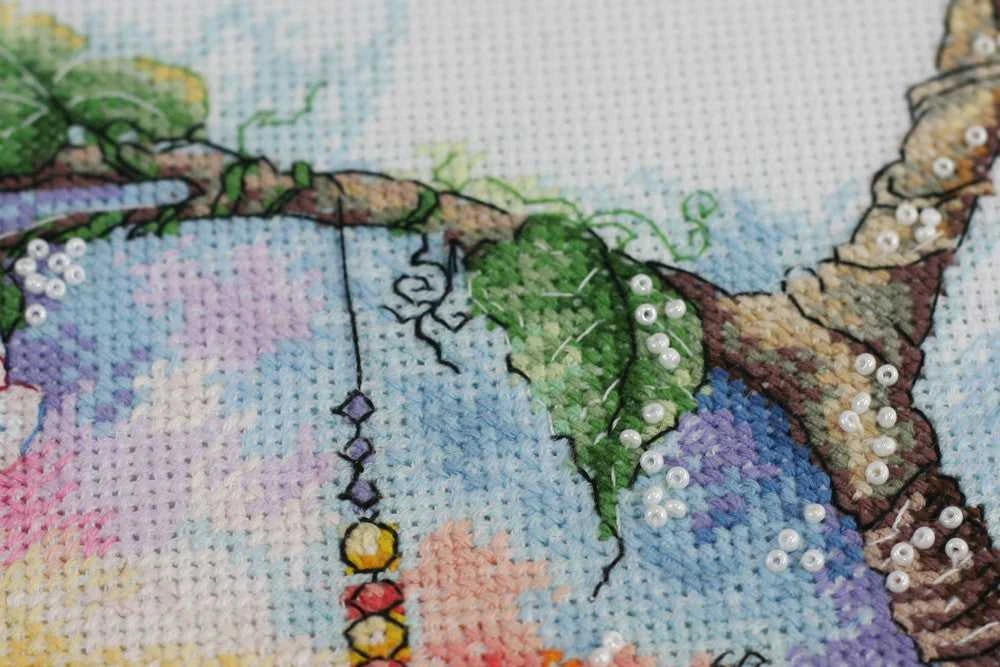Abris Art Siuvinėjimo kryželiu rinkinys „Saulėtas rojus“, 25x25 cm paveikslas