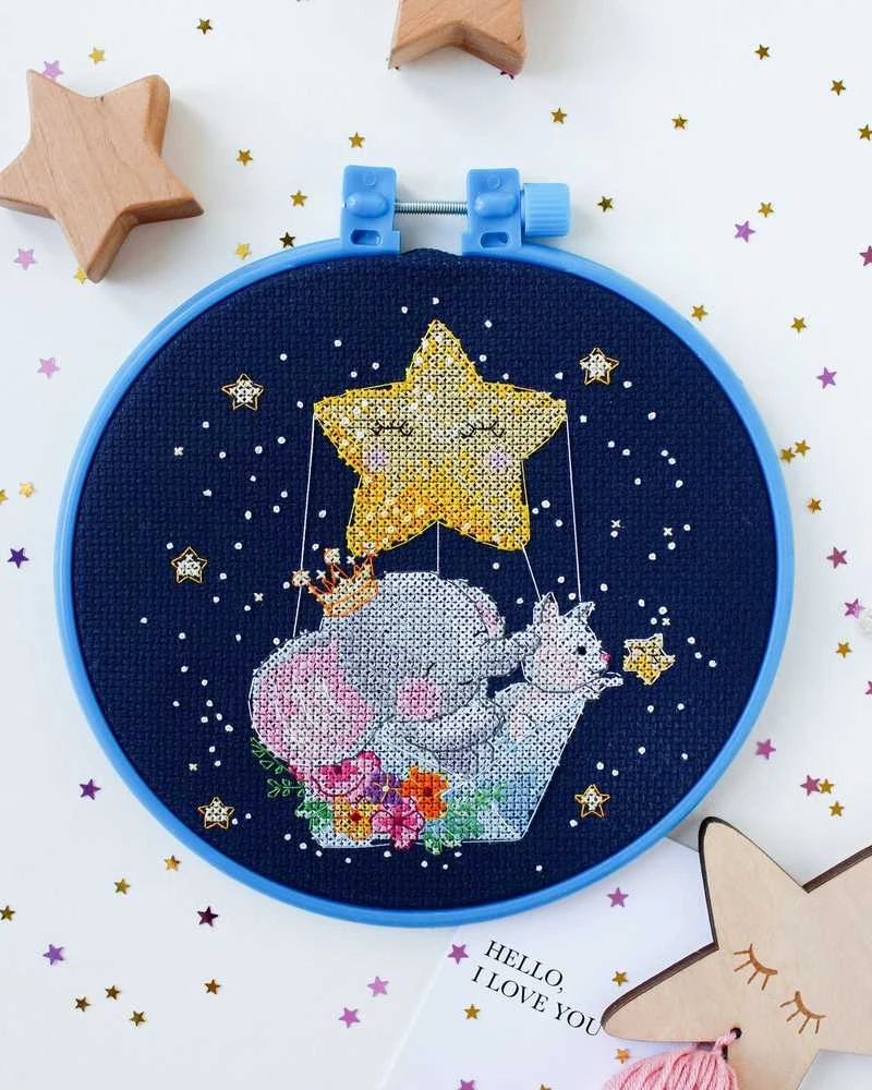 Abris Art Siuvinėjimo kryželiu rinkinys Naktinis pasivaikščiojimas, 14 ct, 15x15 cm