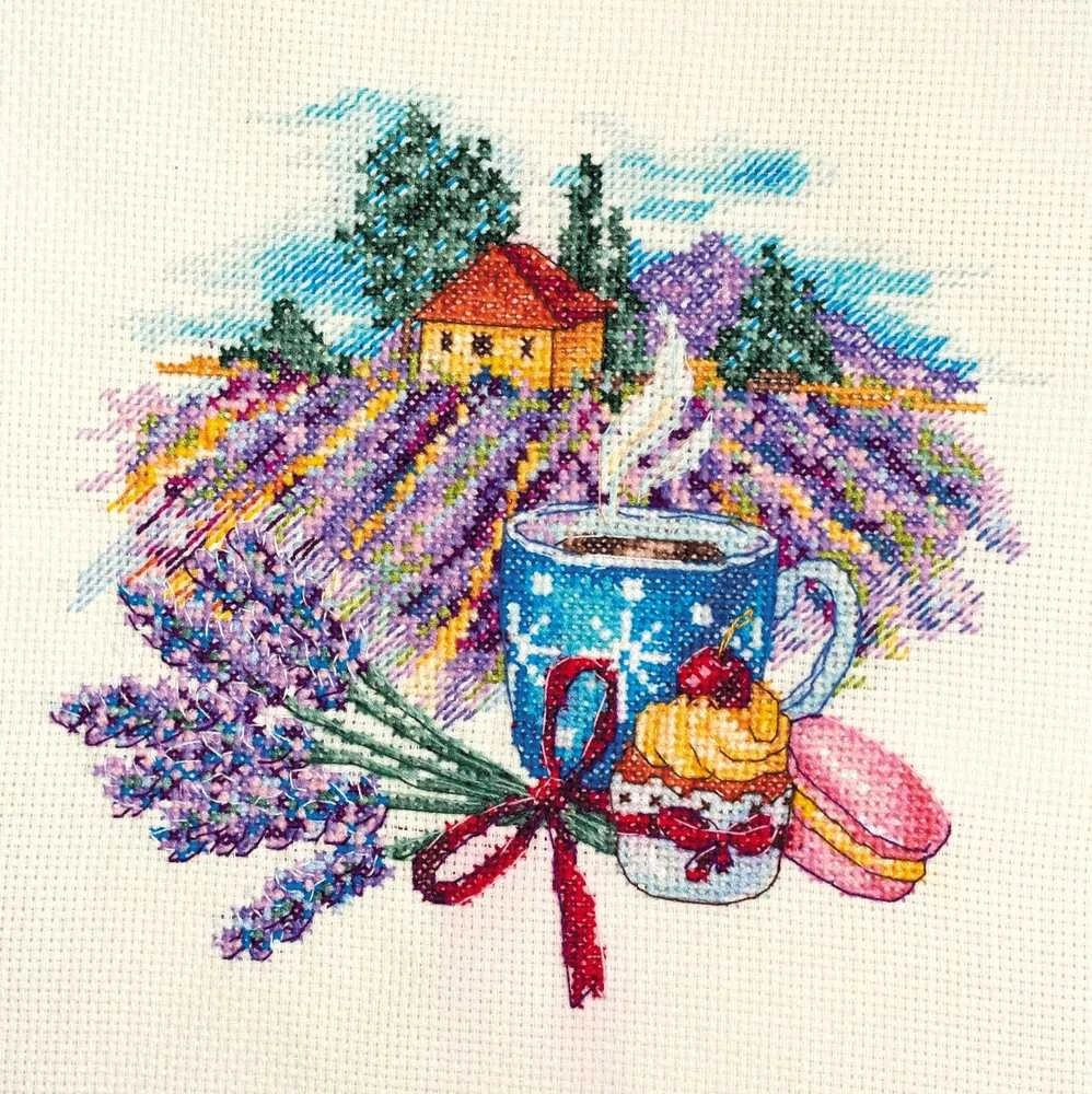 Abris Art Siuvinėjimo kryželiu rinkinys „Provanso rytas“, su mediniu rėmeliu, 18×17 cm