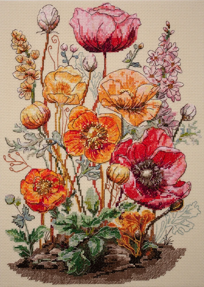 Abris Art Siuvinėjimo kryželiu rinkinys „Pievos šnabždesys“ 23x34 cm