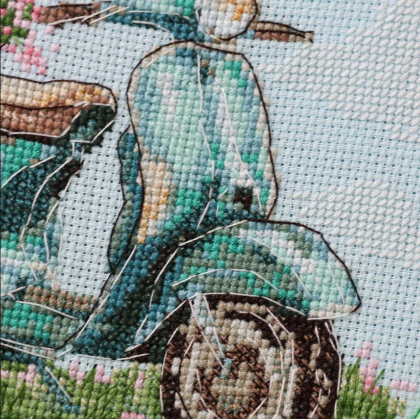Abris Art Siuvinėjimo rinkinys kryželiu „Pasivažinėjimas mopedu“, 15x15 cm