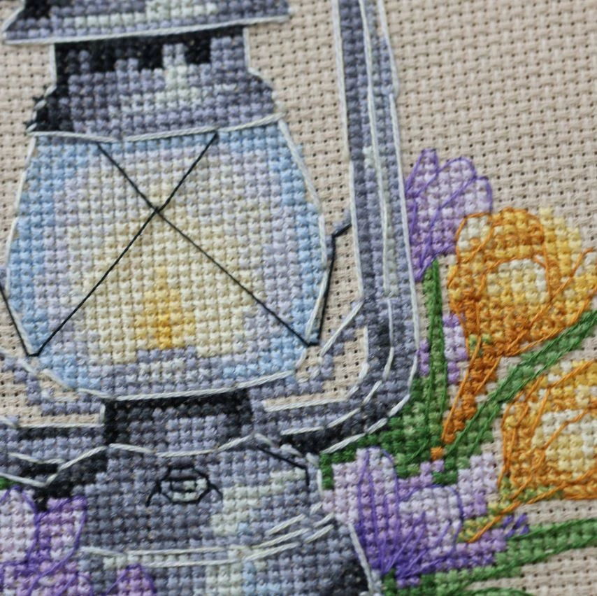Abris Art Siuvinėjimo rinkinys kryželiu „Pavasarinis krokas“ su lankeliu, 15x15