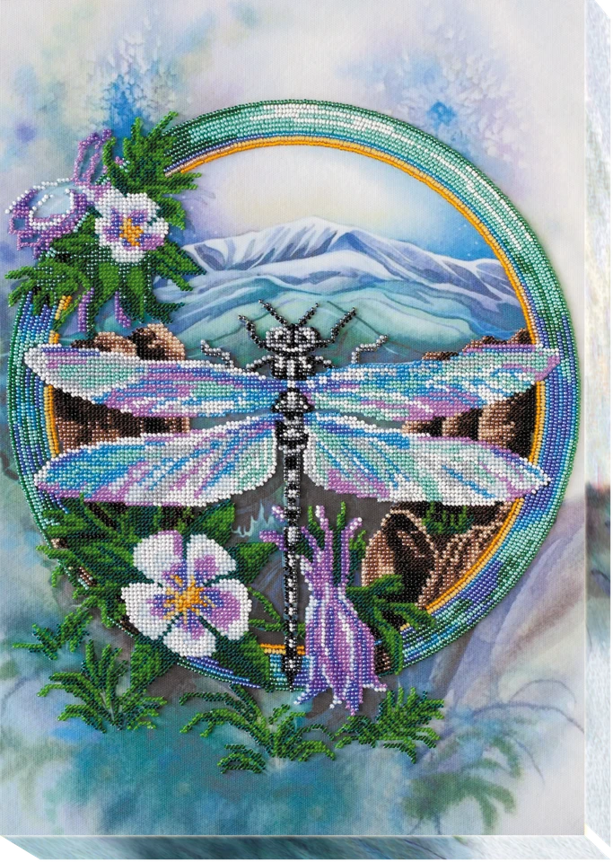 Abris Art Vasaros akvarelės gėlių siuvinėjimo karoliukais rinkinys, 30x34 cm