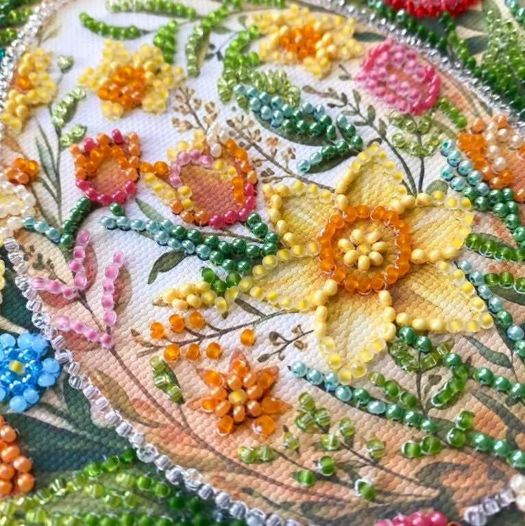 Abris Art Velykinis karoliukų siuvinėjimo rinkinys „Velykų simbolis“ 20x20 cm