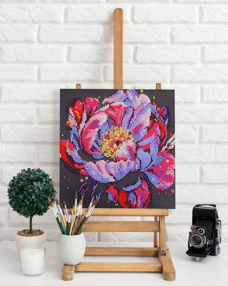 Abris Art Vidutinis karoliukų siuvinėjimo rinkinys „Time to Bloom“ 20x20 cm