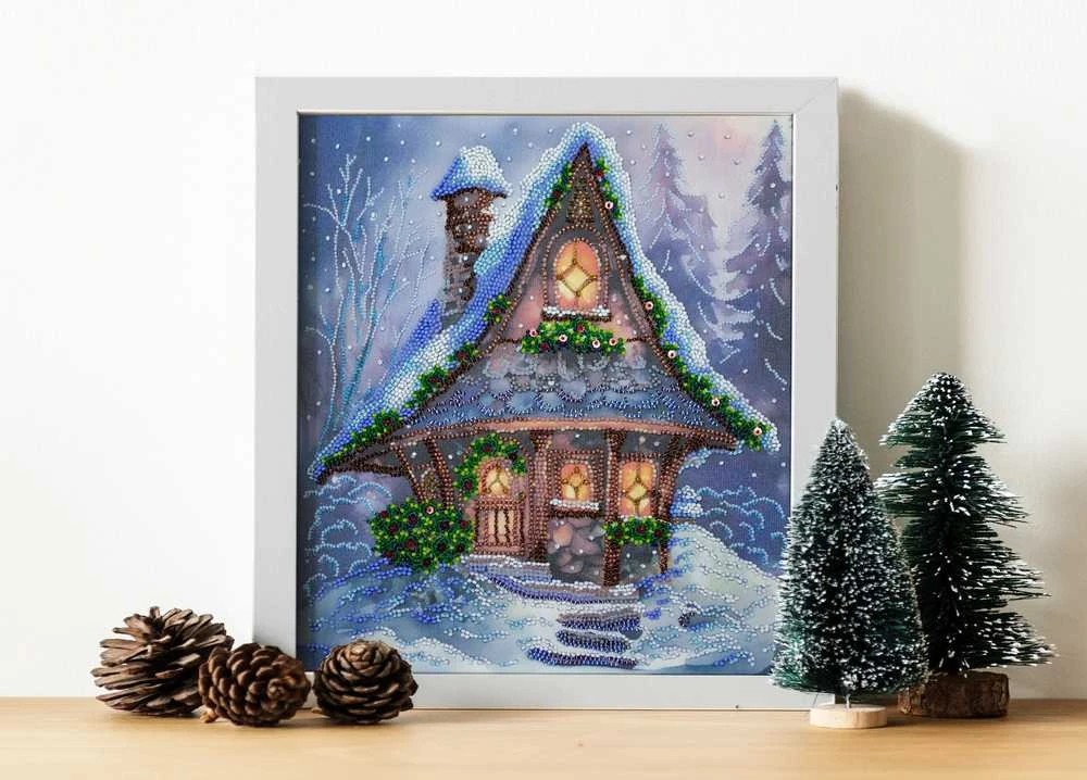 Abris Art Žiemos pasaka karoliukų siuvinėjimo rinkinys paveikslui 25x28 cm