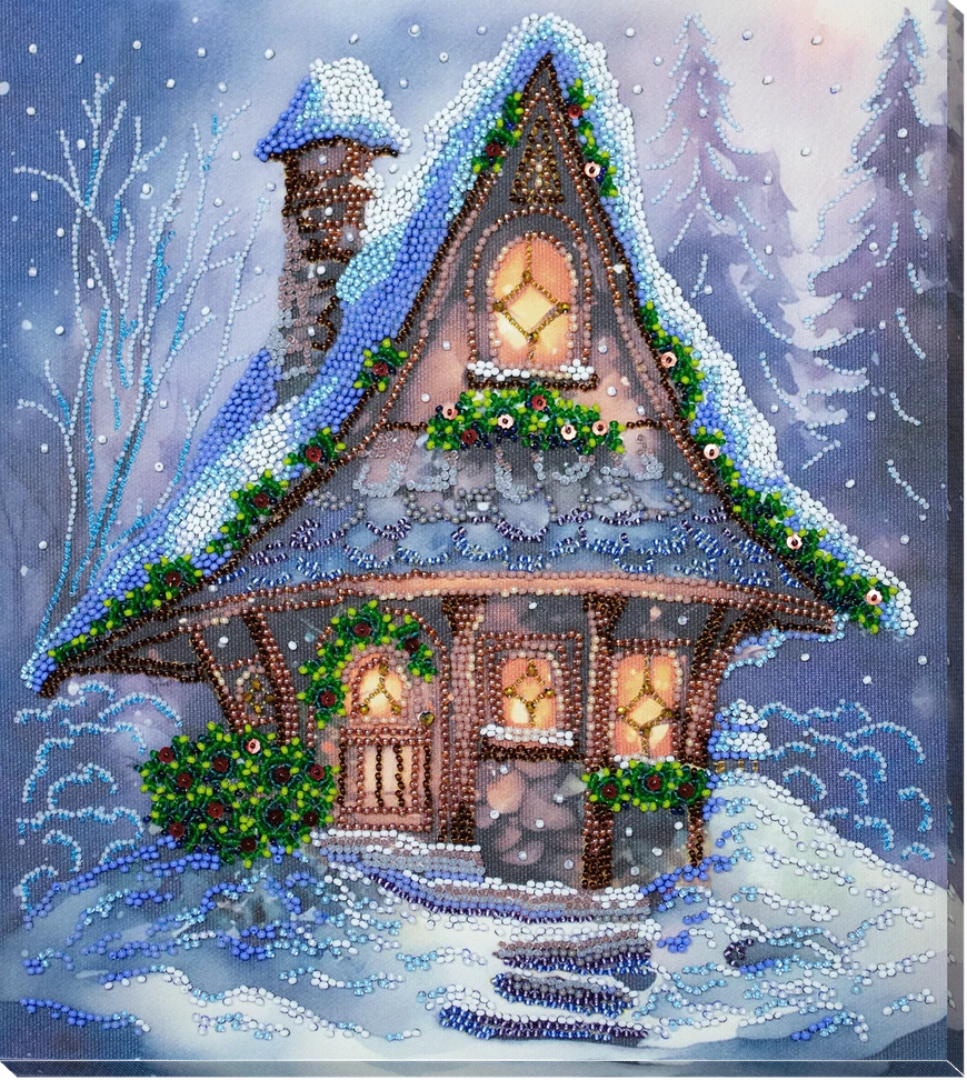 Abris Art Žiemos pasaka karoliukų siuvinėjimo rinkinys paveikslui 25x28 cm