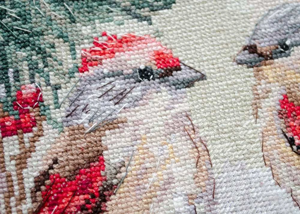 Abris Art Siuvinėjimo kryželiu rinkinys Žiemos čiulbėjimas, 25x25 cm, 14 ct