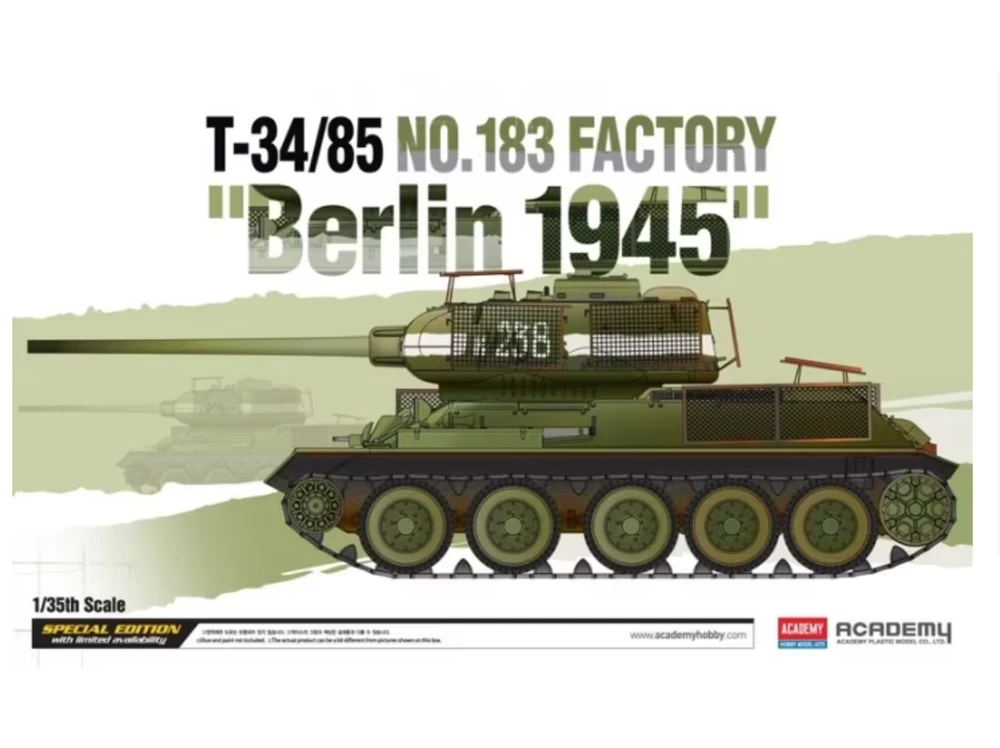 Academy T-34/85 Berlin 1945 tanko surenkamas modelis 1/35, 13295