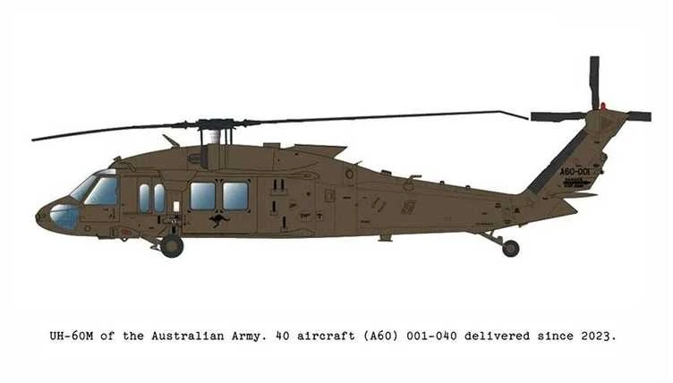 Academy UH-60M Juodas Hawk (Sikorsky S-70) 1/35 plastikinis rinkinys