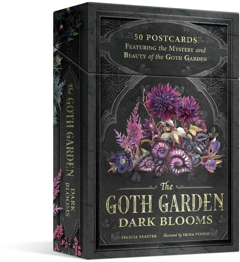 Adams Media The Goth Garden: Dark Blooms – 50 gotikinių botaninių atvirukų rinkinys
