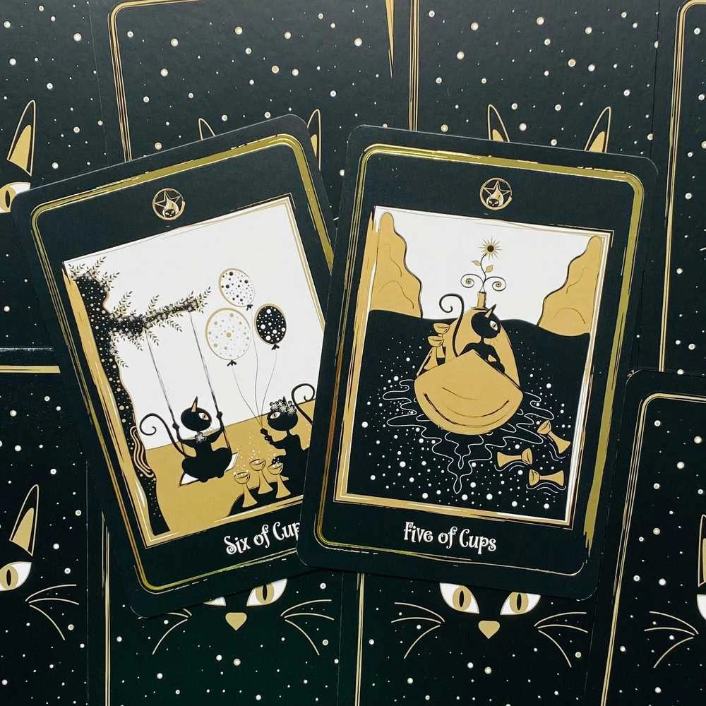 AGM Golden Juodas Cat Tarot Kortos