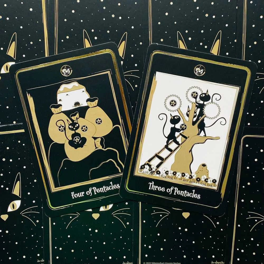 AGM Golden Juodas Cat Tarot Kortos
