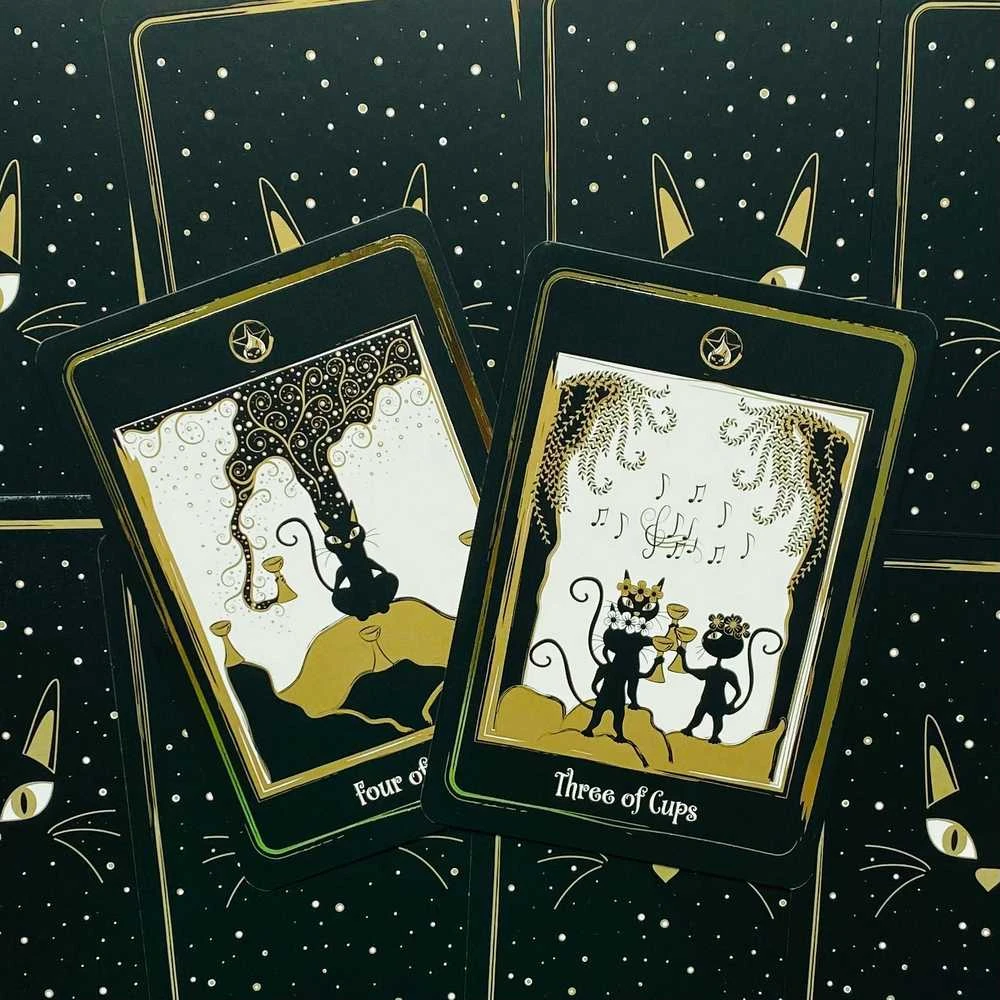 AGM Golden Juodas Cat Tarot Kortos