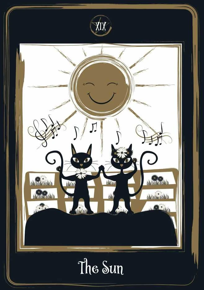AGM Golden Juodas Cat Tarot Kortos