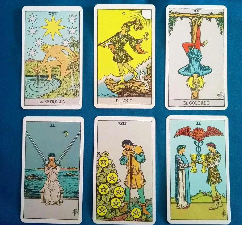 AGM Tarot De Ae Waite Standard Mėlyna Edition In Spanish Kortos