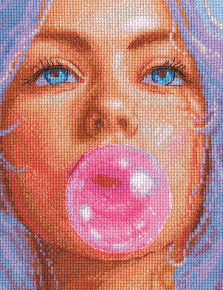 Aine Bubblegum Dreams kryželiu siuvinėjimo rinkinys su Aida 14 ct, 20×20